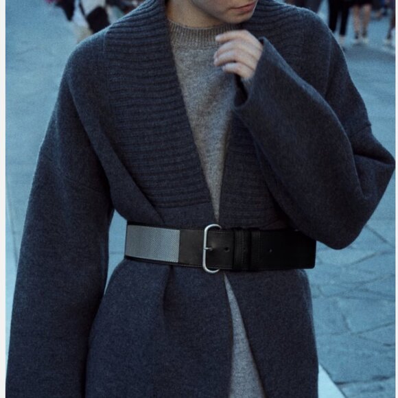 Zara Leather Metal Mesh Wide Belt main image 2